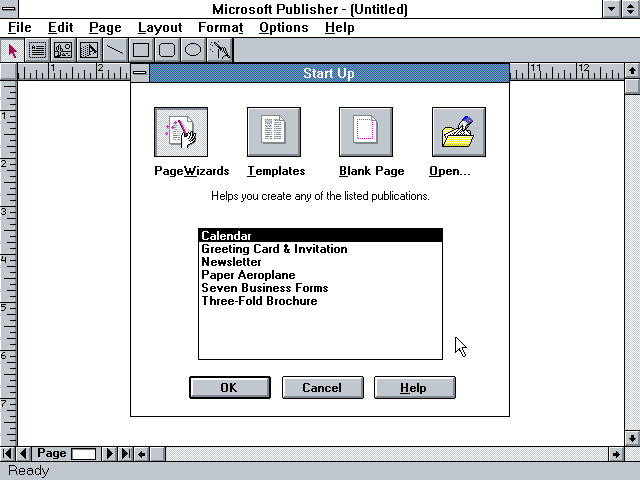 Microsoft Publisher 1.0a - Startup 